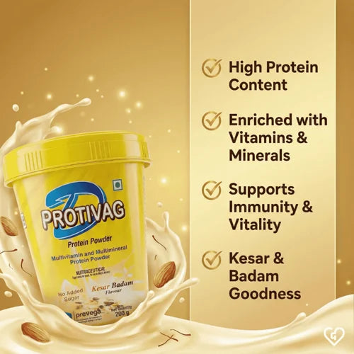 D Protivag Kesar Badam Flavour Protein Powder SF