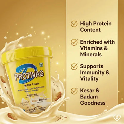 D Protivag Kesar Badam Flavour Protein Powder SF
