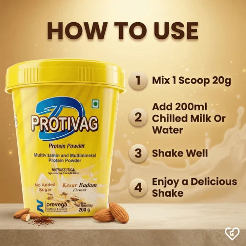 D Protivag Kesar Badam Flavour Protein Powder SF