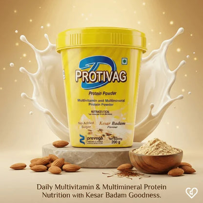 D Protivag Kesar Badam Flavour Protein Powder SF