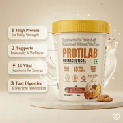 Protilab Kesar Badam Flavour Protein Powder 200gm