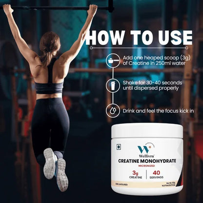 Wellivra Creatine Monohydrate Micronized Powder