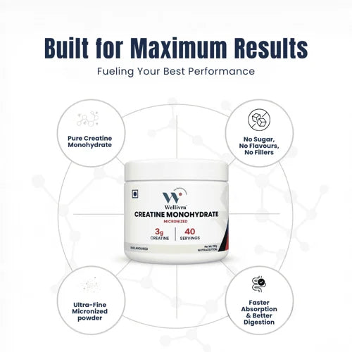 Wellivra Creatine Monohydrate Micronized Powder